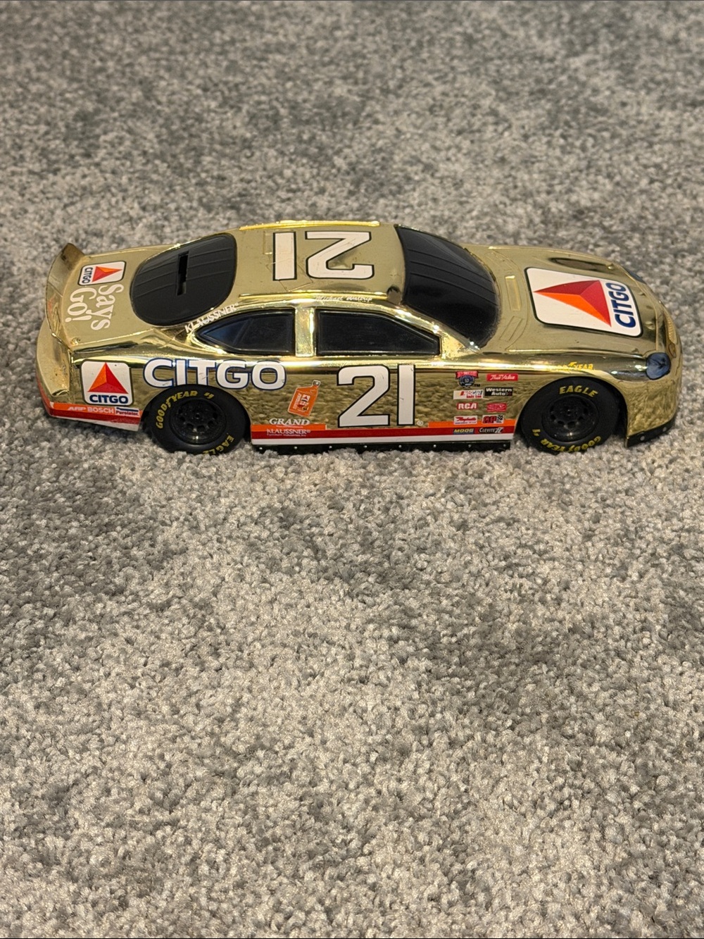 Vintage NASCAR #21 CITGO Gold Chrome Limited Edition Diecast Race Car 0882/2500